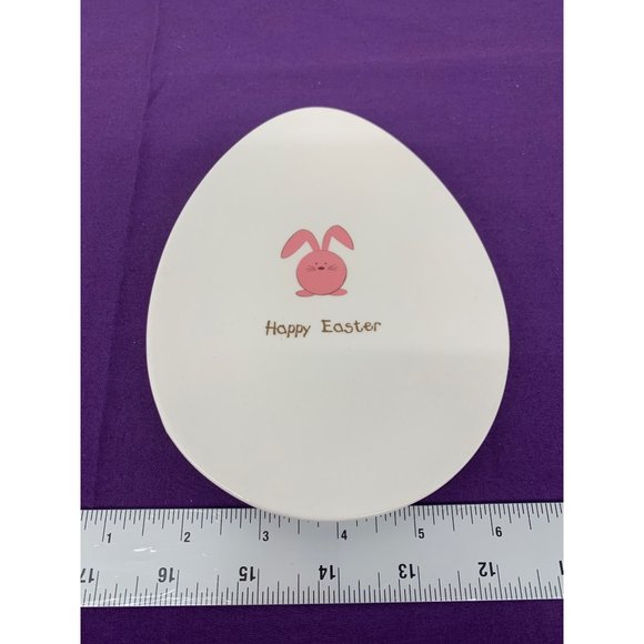 Gotta Get a Gund Happy Easter Egg Dinner Plate Decor Pink Bunny "Happy Easter" - Picture 1 of 6